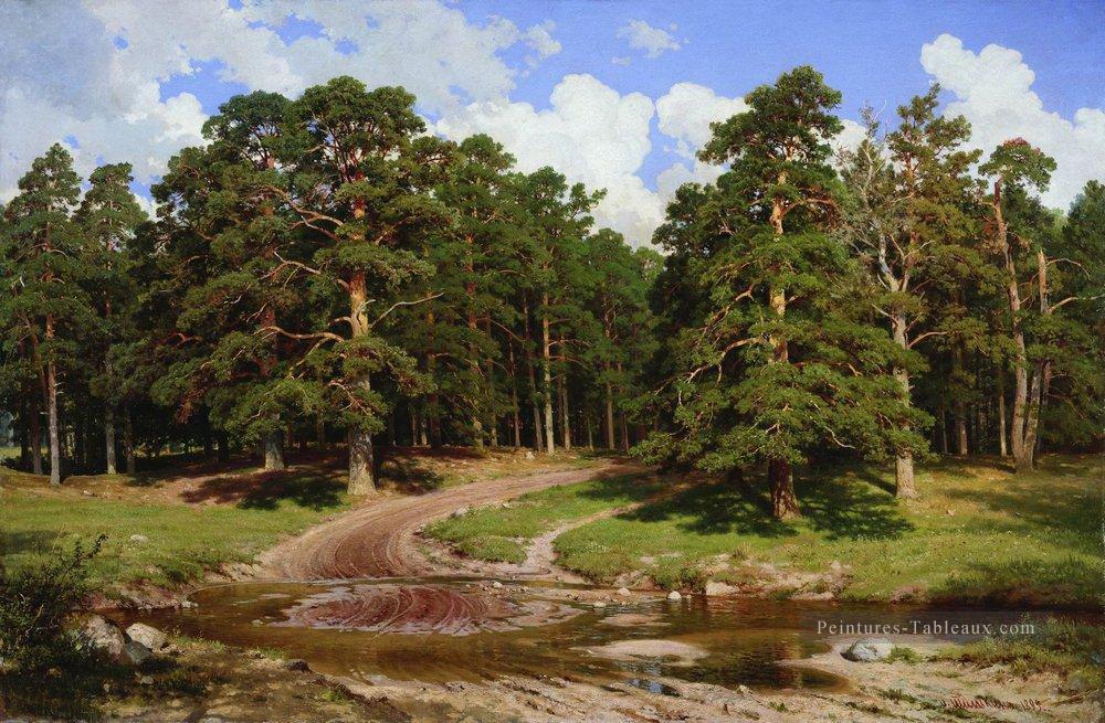 forêt de pins 1895 paysage classique Ivan Ivanovitch Peintures à l'huile